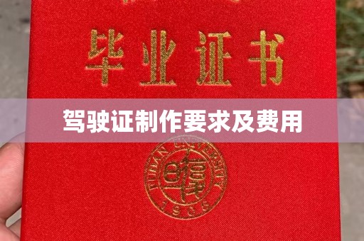 泸州驾驶证制作要求及费用