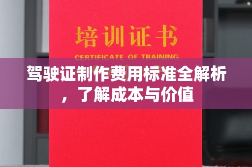 泸州驾驶证制作费用标准全解析，了解成本与价值