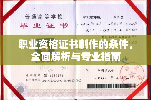 泸州职业资格证书制作的条件，全面解析与专业指南