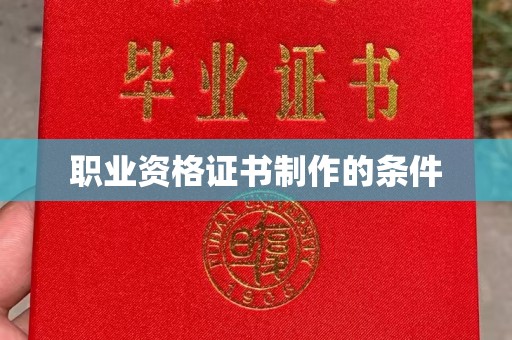 泸州职业资格证书制作的条件