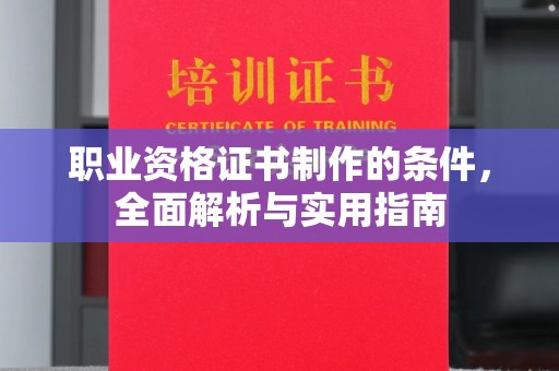 泸州职业资格证书制作的条件，全面解析与实用指南